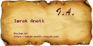 Imrek Anett névjegykártya